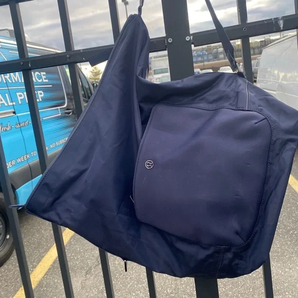 lululemon blue gym bag lululemon athletica | Bags | Lululemon Navy Blue Vinyl Bag Guc Iota Of  Compartments Excellent Gym Bag